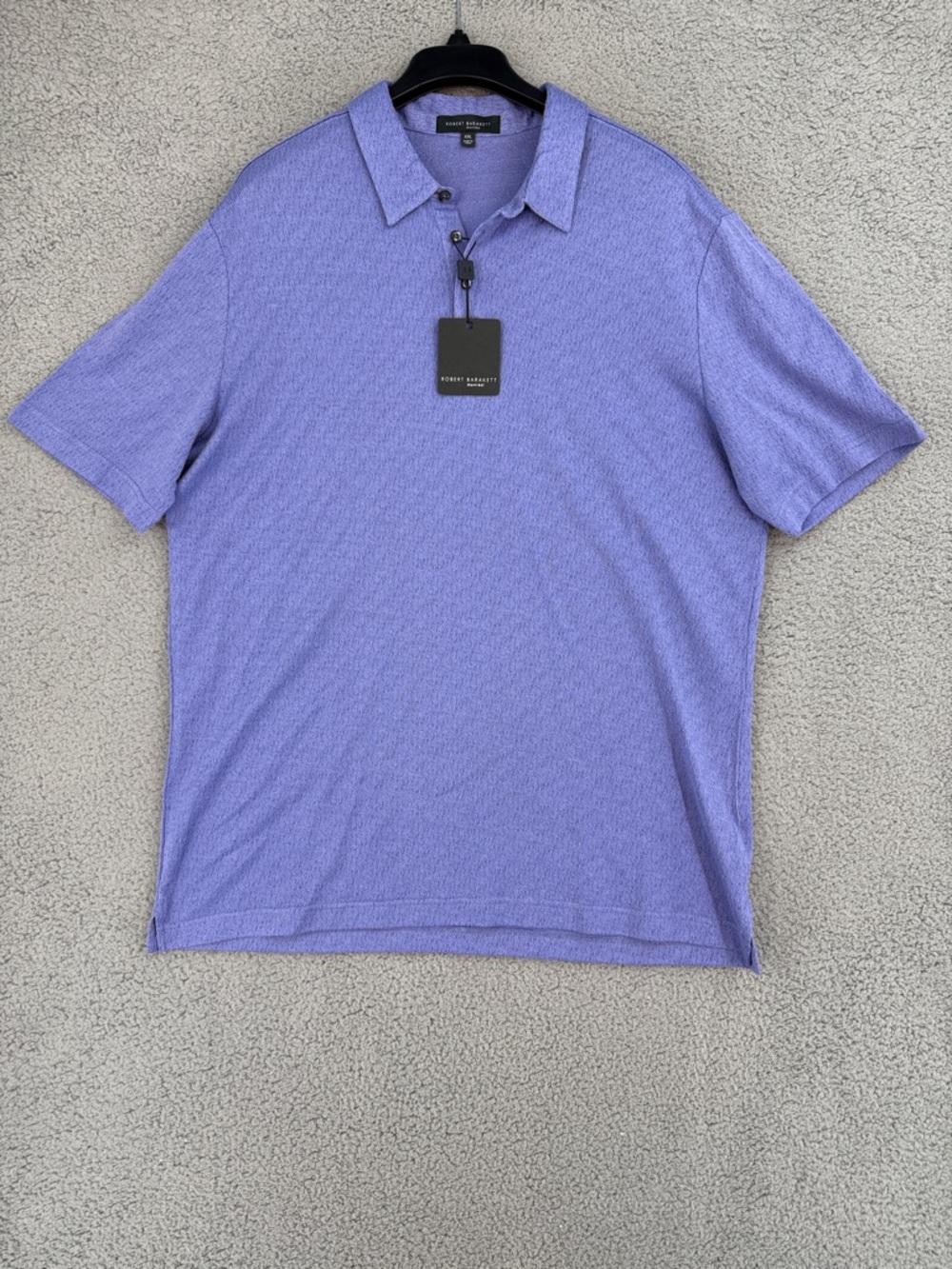 Robert Barakett Men’s XXL short sleeve shirt Purple Polo 100% Pima Cotton soft